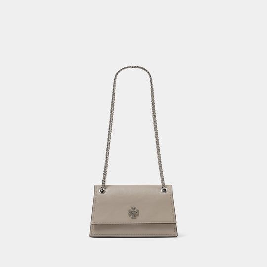 Kira Turnlock Mini Shoulder Bag - Tory Burch - Leather - Grey