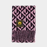 Moon Lozenge Scarf - Marine Serre - Wool - Pink