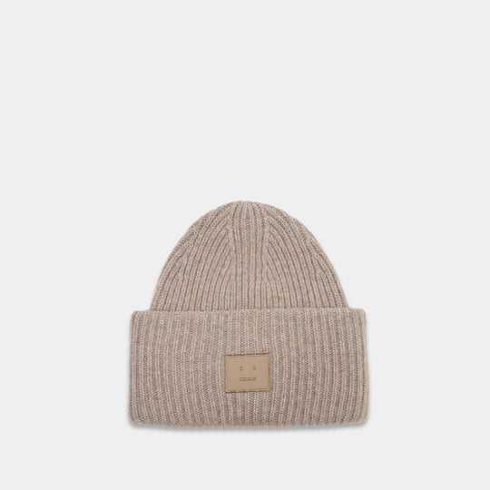 Large Face Logo Beanie - Acne Studios - Wool - Grey