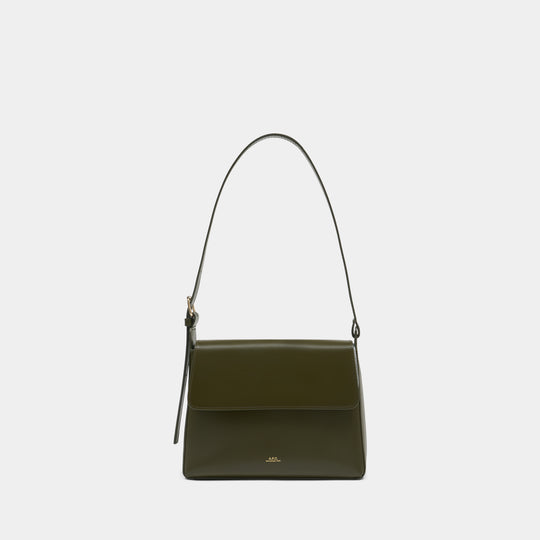 Virginie Flap Shoulder Bag - A.P.C. - Leather - Khaki