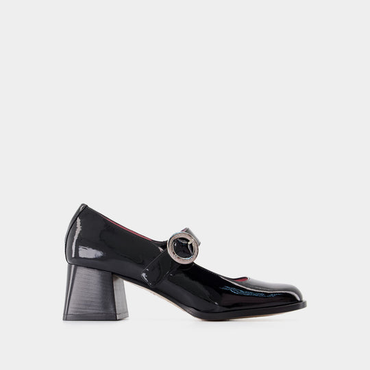 Carmen 黑色皮制高跟鞋