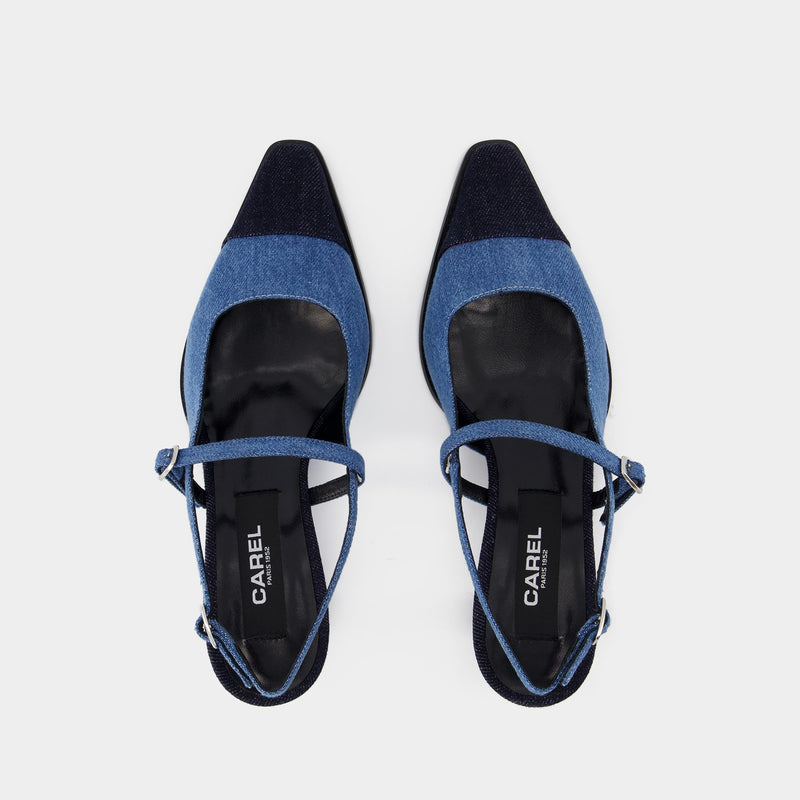 Cecile Pumps - Carel - Cotton - Blue