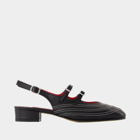 Peche Moto Sandals - Carel - Leather - Black