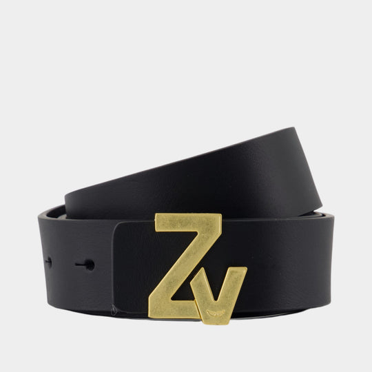 Zv Initiale Belt - Zadig & Voltaire - Leather - Black