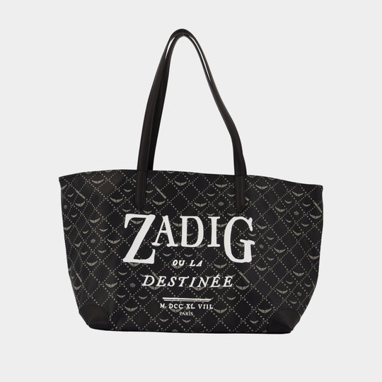 Monogram Book Tag Shopper Bag - Zadig & Voltaire - Synthetic - Black