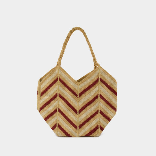 Panier Shoulder Bag - Vanessa Bruno - Jute - Burgundy