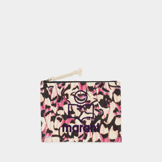 Netia 粉色棉质手拿包