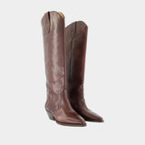 Denvee ankle boots - Isabel Marant - Leather - Burgundy