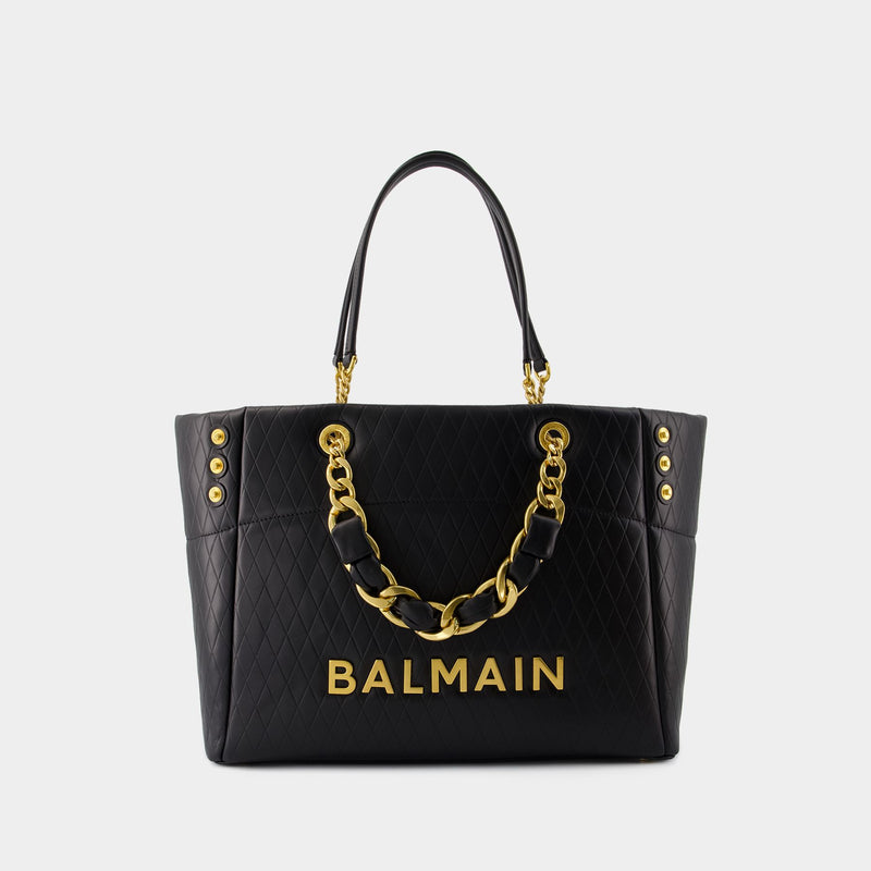 Balmain 1945黑色皮质单肩包