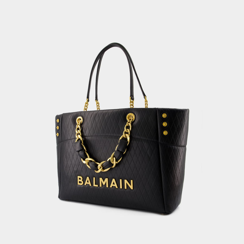 Balmain 1945黑色皮质单肩包