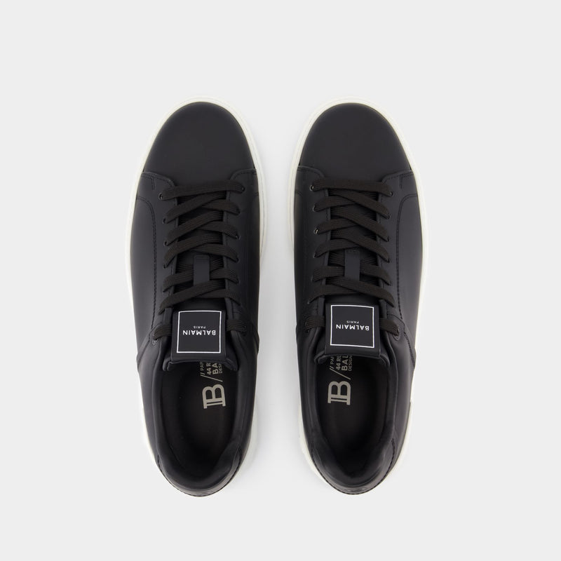 B-Court Sneakers - Balmain - Leather - Black/White