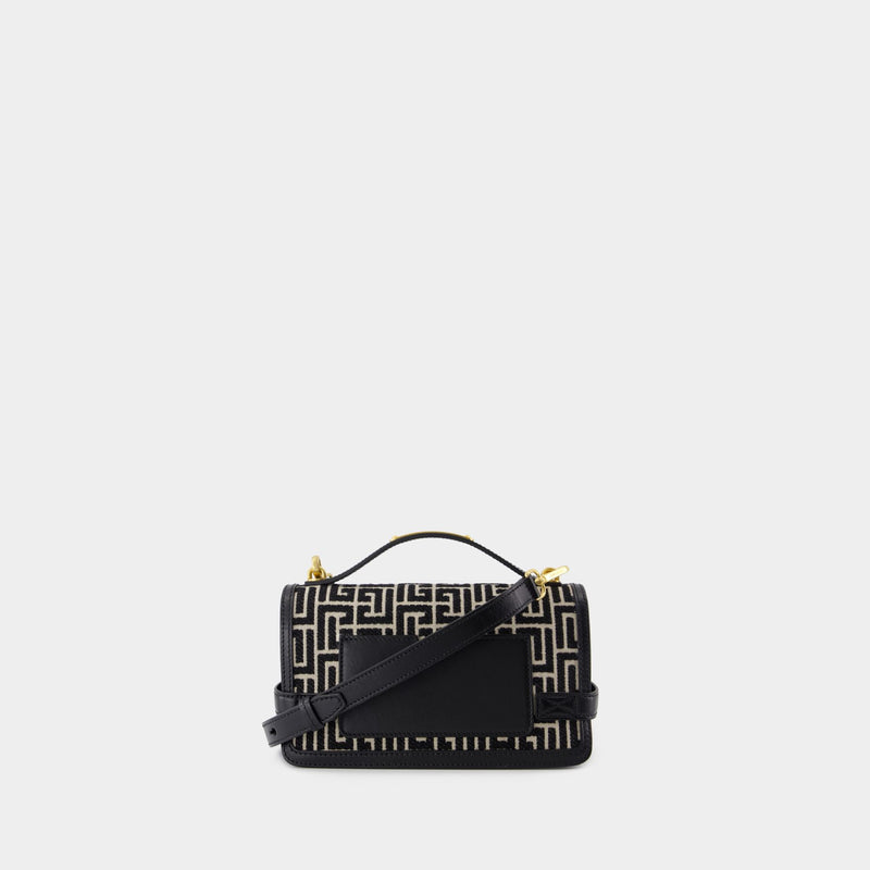 B-Buzz Shoulder 24 Purse - Balmain - Cotton - Ivory/Black