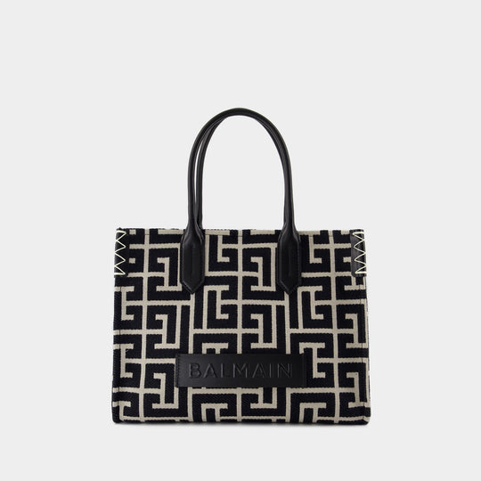 B-Army 36 象牙色/黑色棉质购物包