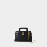 B-Buzz Small Top Handle Purse - Balmain - Leather - Black