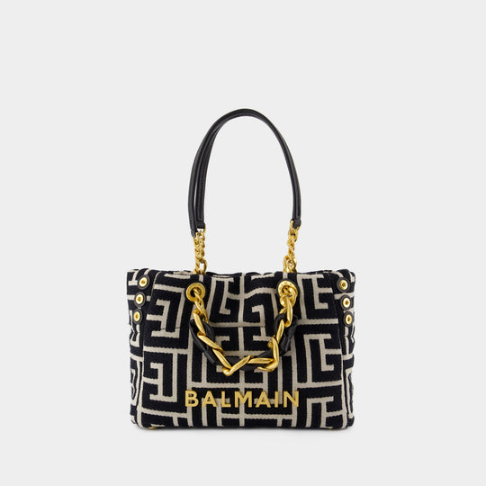 1945 Soft Small 米黑拼色棉质小号Hobo包