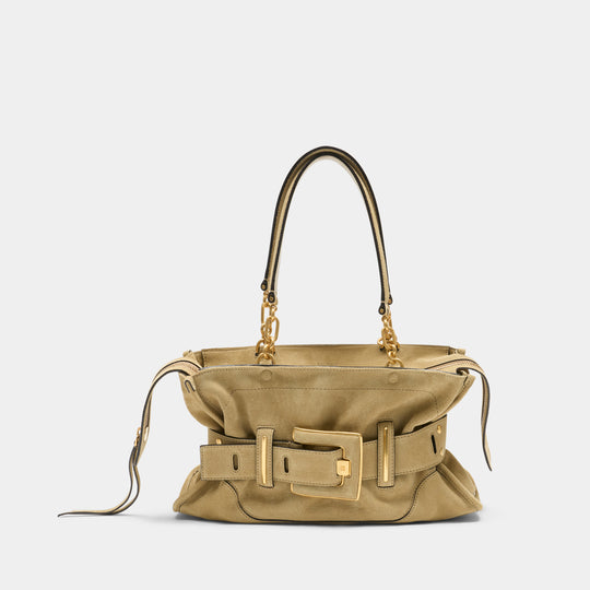 Anthem Shoulder Bag - Balmain - Leather - Beige