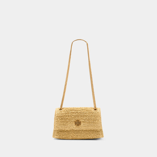 Kira Turnlock Straw Mini Purse - Tory Burch - Raffia - Beige