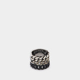 Graffiti Chain Ring, Brass