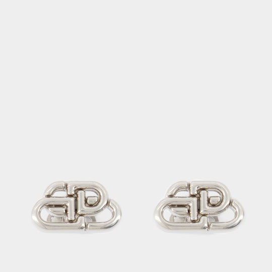 Balenciaga Bb Stud Xs 银色合成皮革耳钉