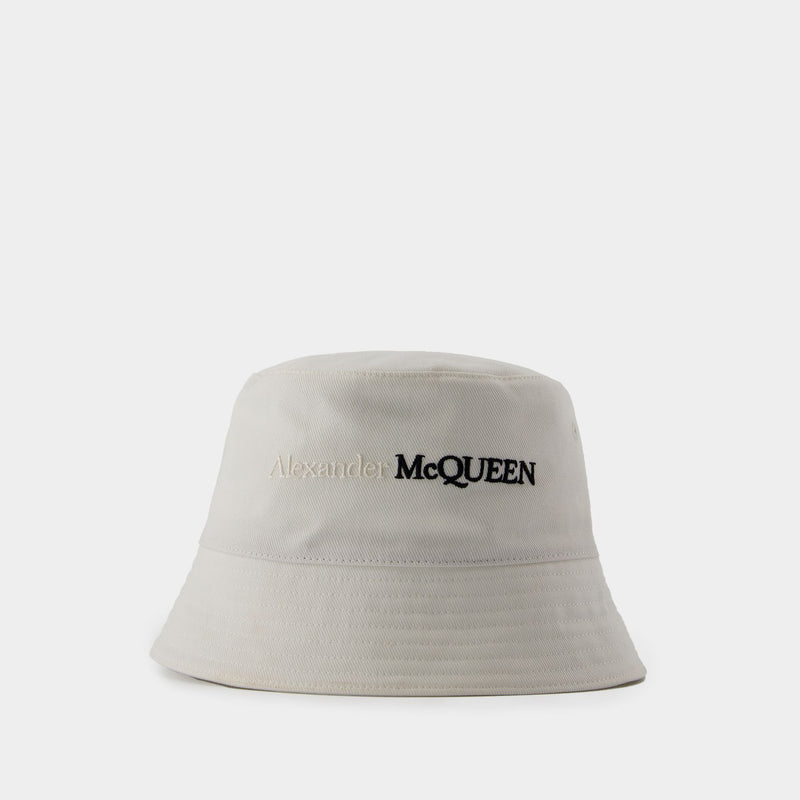 Classic Logo Bic 米白色logo棉质渔夫帽水桶帽