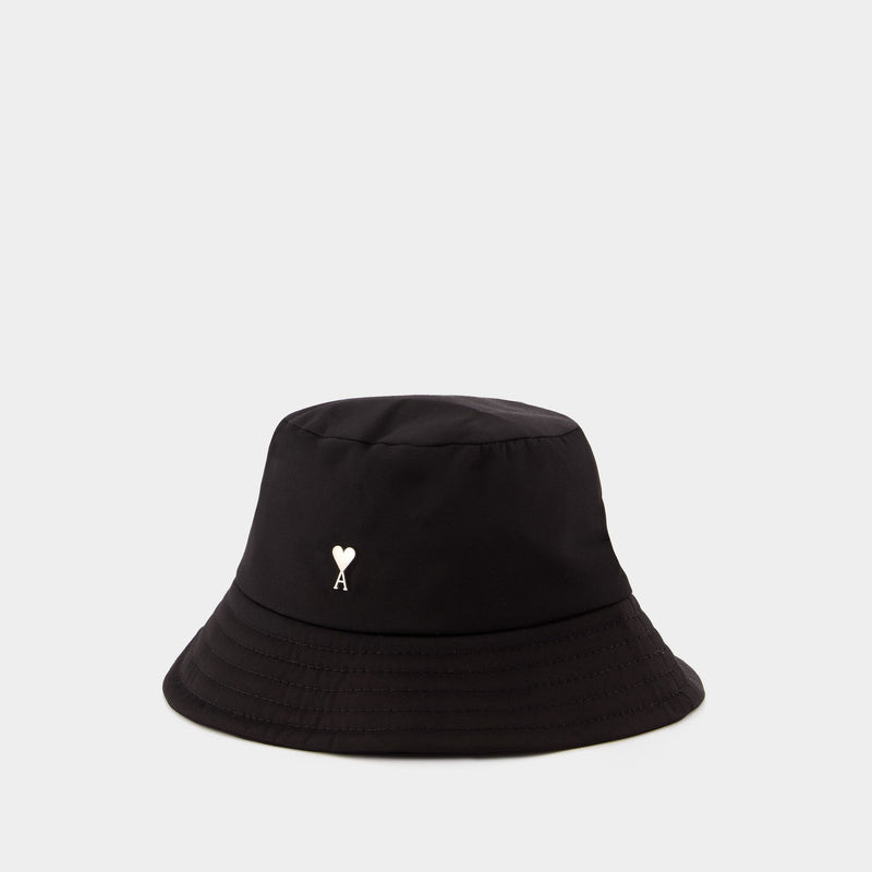 Adc Bucket Hat黑色合成革渔夫帽