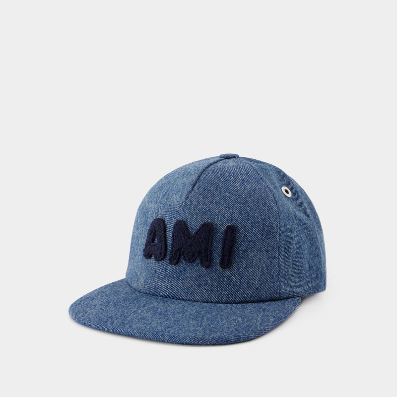 Ami Paris Trucker棉质蓝色棒球帽