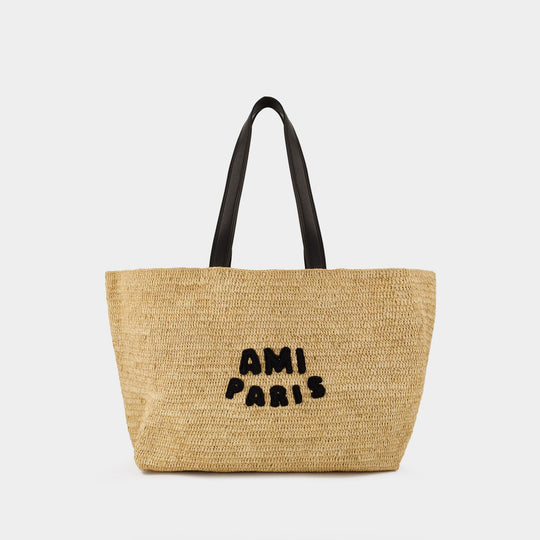 Ami Paris 拉菲草购物袋包托特包