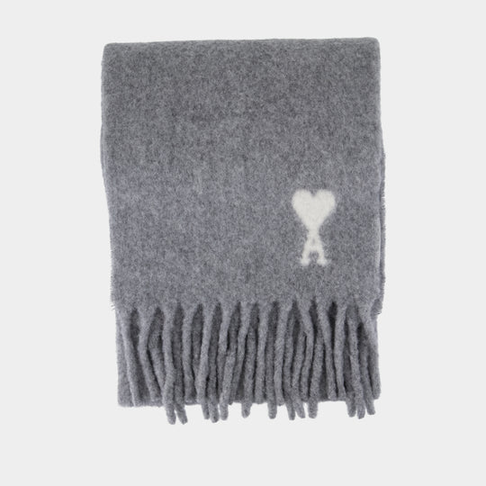 Cloud Scarf - AMI Paris - Wool - Grey