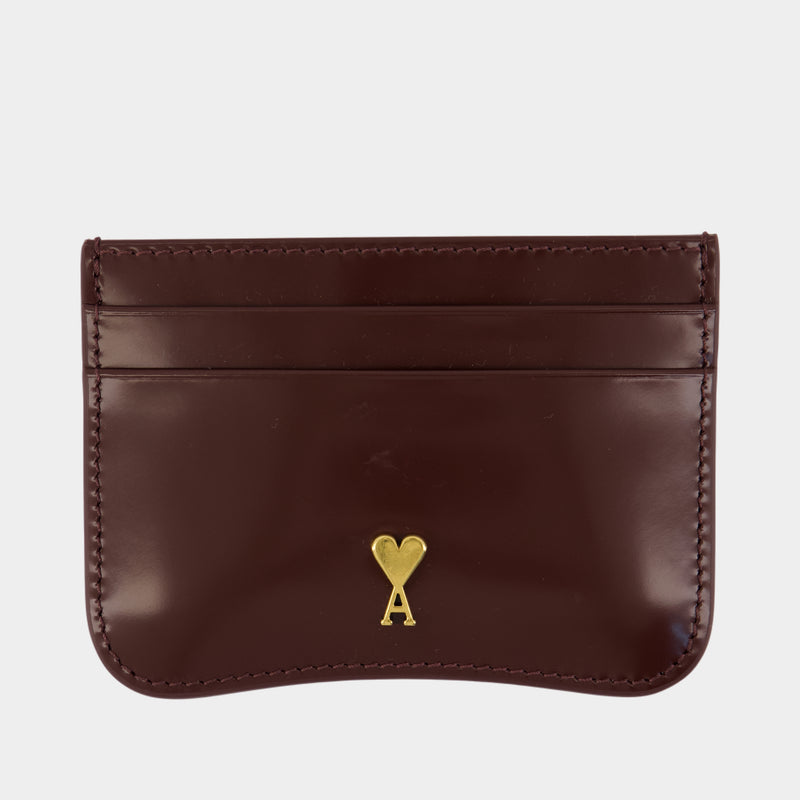 Paris Paris Cardholder - AMI Paris - Leather - Bordeaux