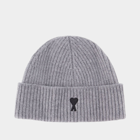 Quota Ami De Coeur Beanie - AMI Paris - Wool - Grey