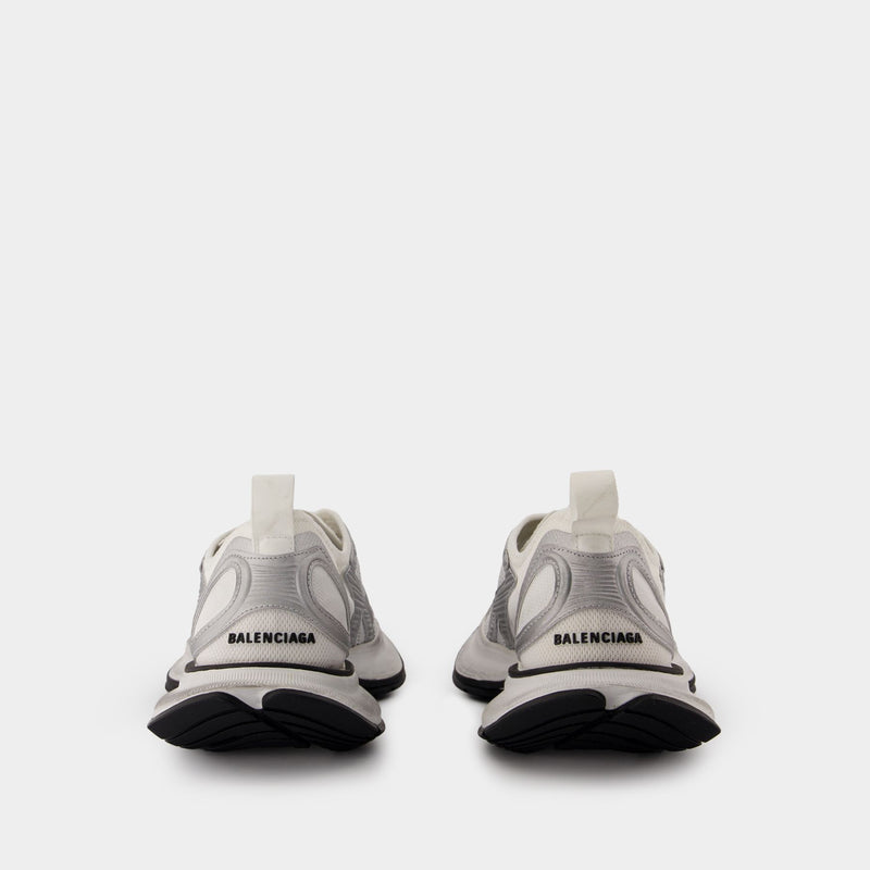 Balenciaga Circuit 白色/银色合成皮革运动鞋