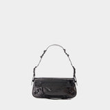 Balenciaga Le Cagole Sling S 黑色皮质单肩包