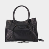Le City Tote S Shoulder Bag - Balenciaga - Leather - Black