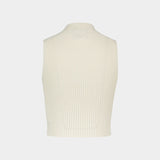 Mockneck T-Shirt - Courreges - Cotton - White