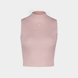 Mockneck T-Shirt - Courreges - Cotton - Pink