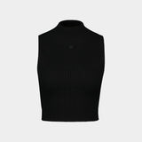 Mockneck T-Shirt - Courreges - Cotton - Black