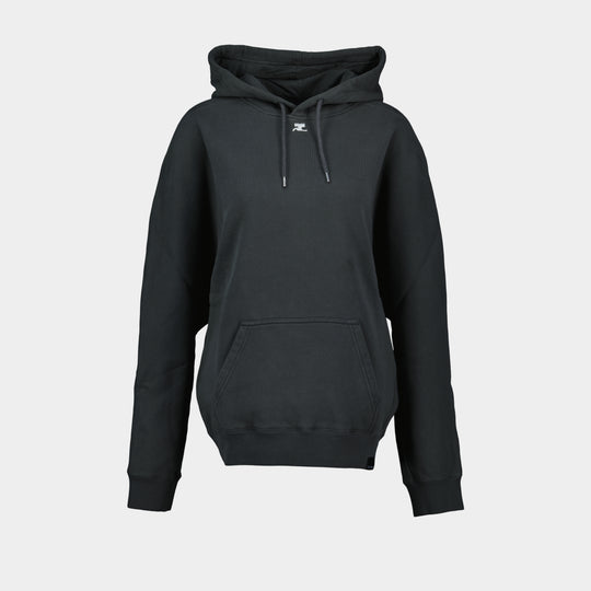 Oversized Hoodie - Courreges - Cotton - Black
