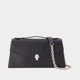 Skull Top Handle Clutch - Alexander McQueen - Leather - Black