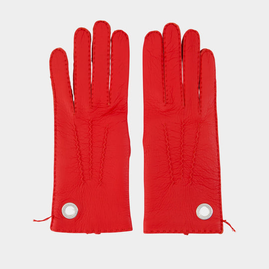 Gloves - AMI Paris - Leather - Red