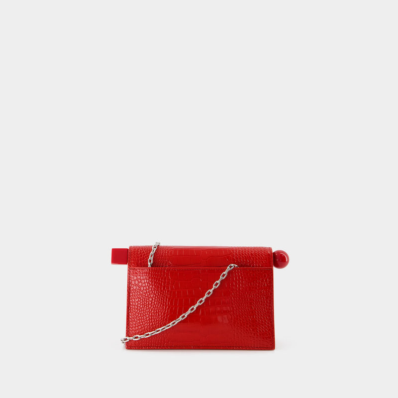 La Petite Pochette Rond C 红色皮制单肩包