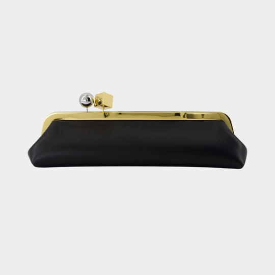 La Pochette Salon 黑色皮制单肩包