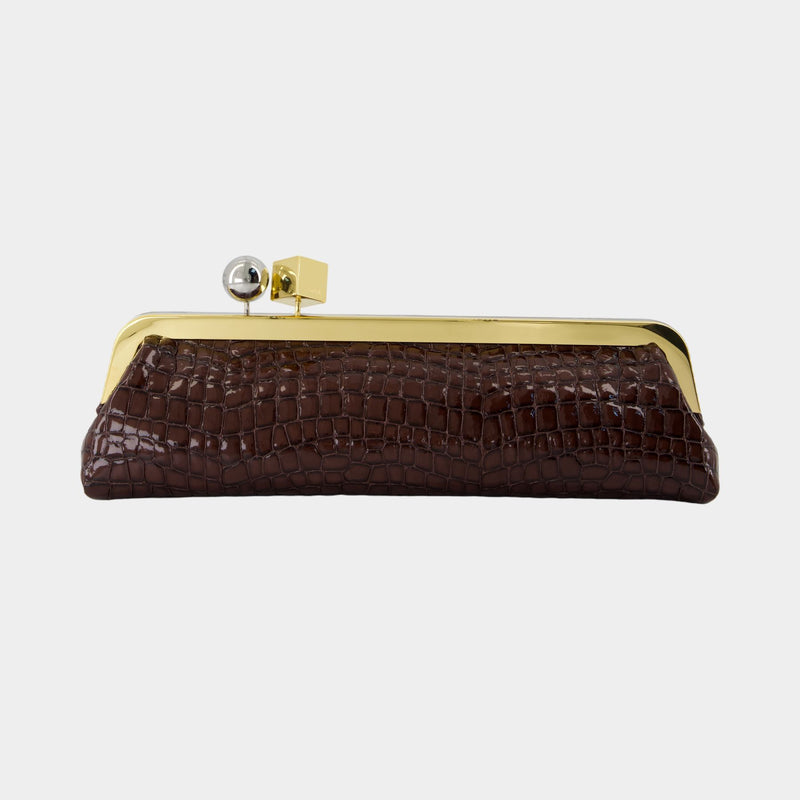 La Pochette Salon 棕色皮制单肩包