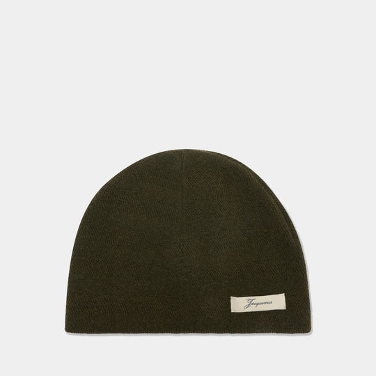 The Chevron Beanie - Jacquemus - Wool - Khaki