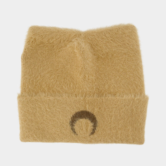 Cat Ears Fluffy Beanie - Marine Serre - Wool - Beige