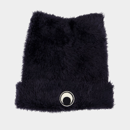 Wild Fluffy Kawaii Beanie - Marine Serre - Synthetic - Black