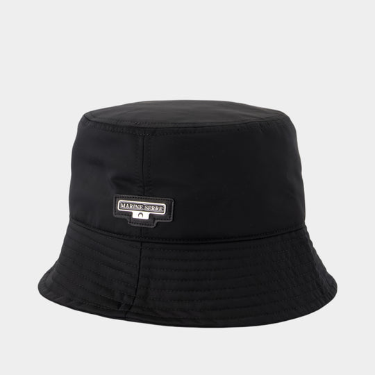 Satin Bucket Hat - Marine Serre - Synthetic - Black