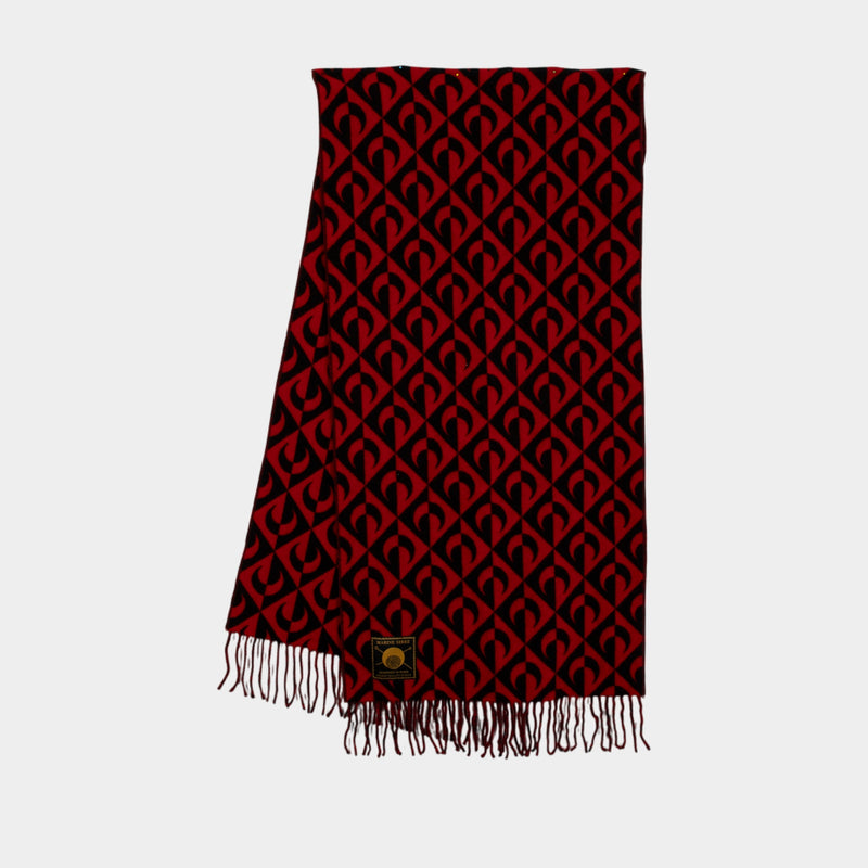 Moon Lozenge Scarf - Marine Serre - Wool - Black