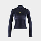Moon Fleece Ls T-Shirt - Marine Serre - Synthetic - Black