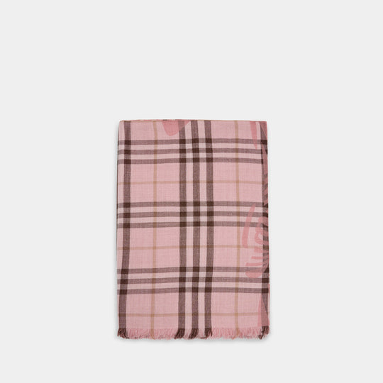 Mu Ekd Check Scarf - Burberry - Wool - Pink