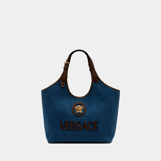 Tote bag - Versace - Cotton - Blue